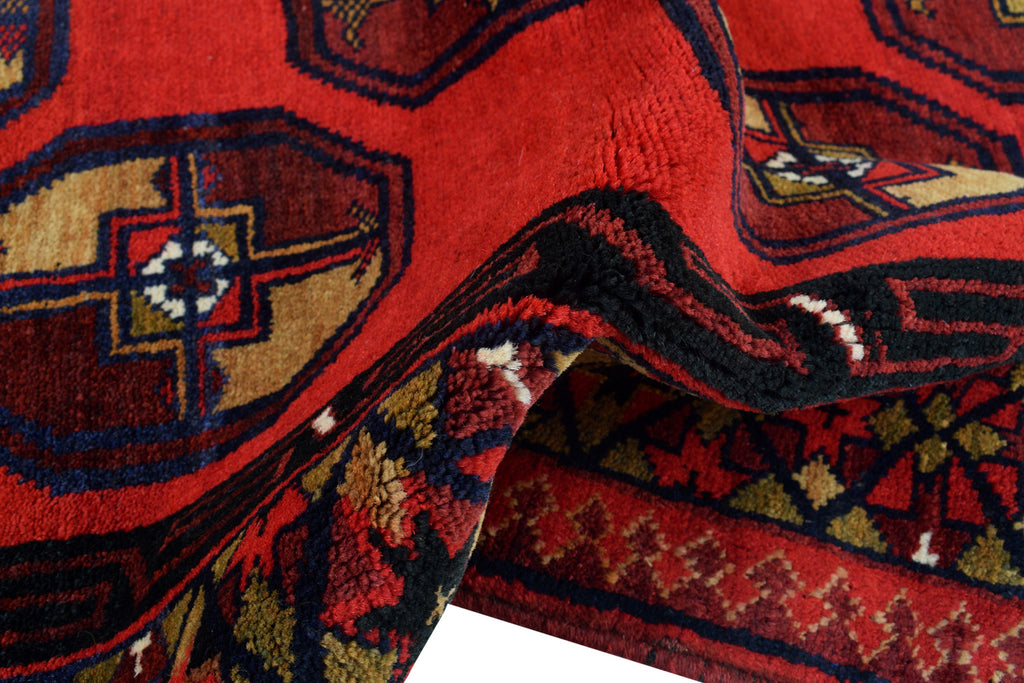 3.5 x 4.4 Afghan Turkman Bokhara Wool Rug #P1277