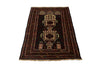 Load image into Gallery viewer, 3 x 4.7 Black tribal Wool afghan Baluch Rug #P1279