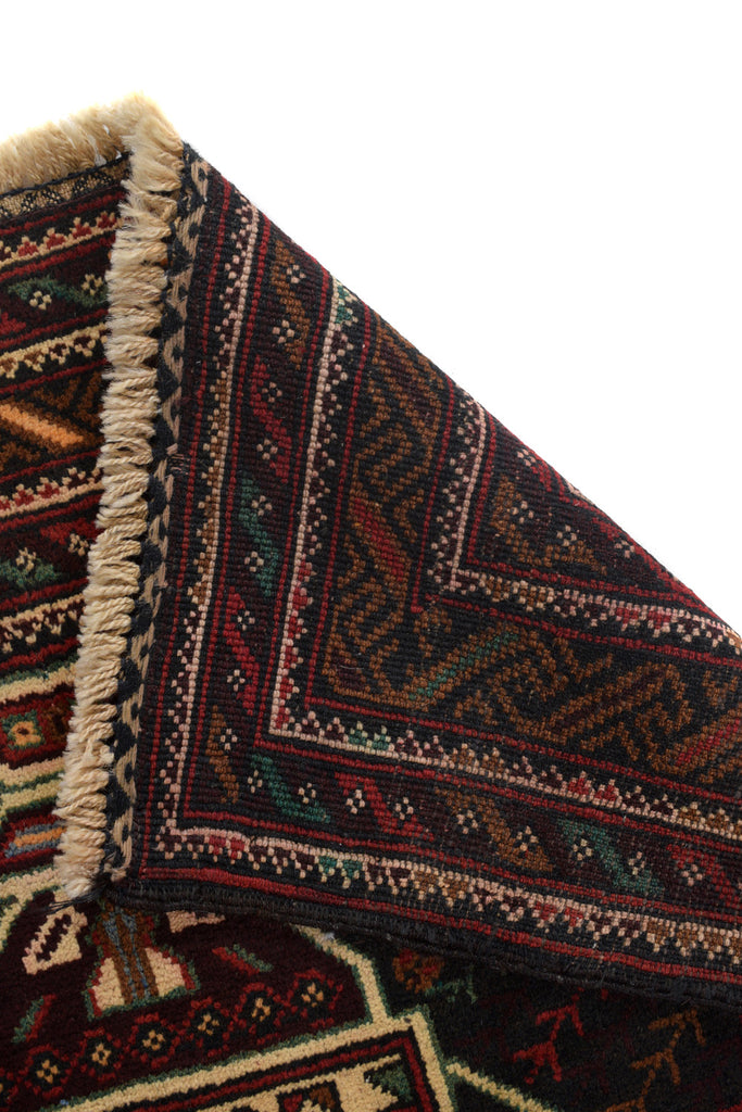 3 x 4.7 Black tribal Wool afghan Baluch Rug #P1279