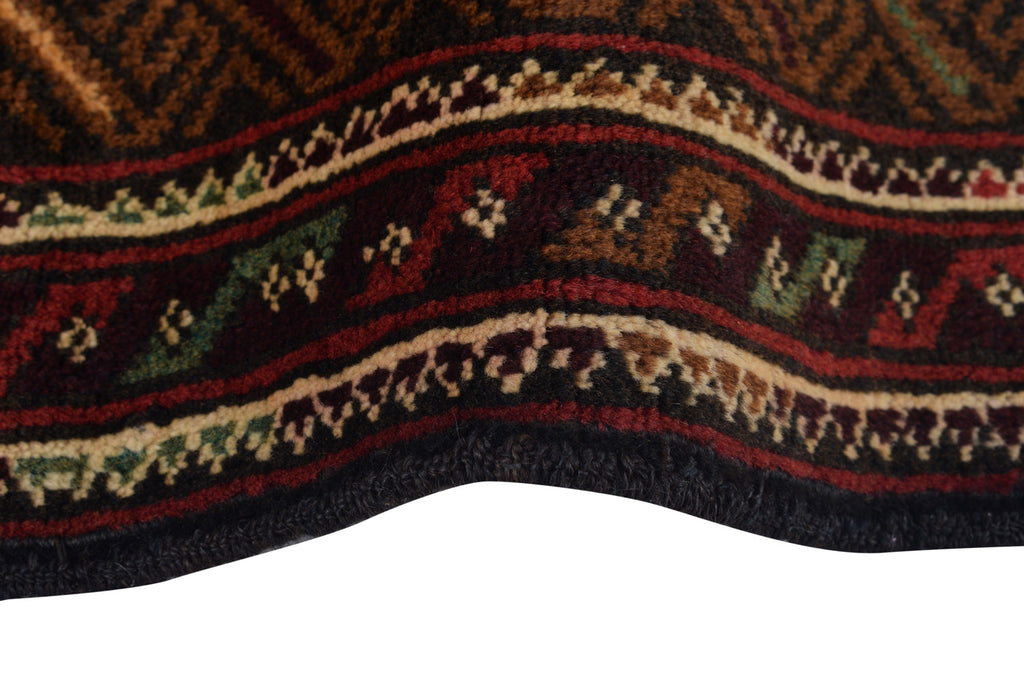 3 x 4.7 Black tribal Wool afghan Baluch Rug #P1279