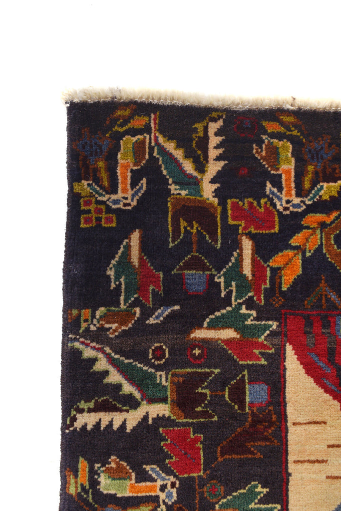 2.10 x 4.8 PICTORIAL Handmade Wool Rug #P1282