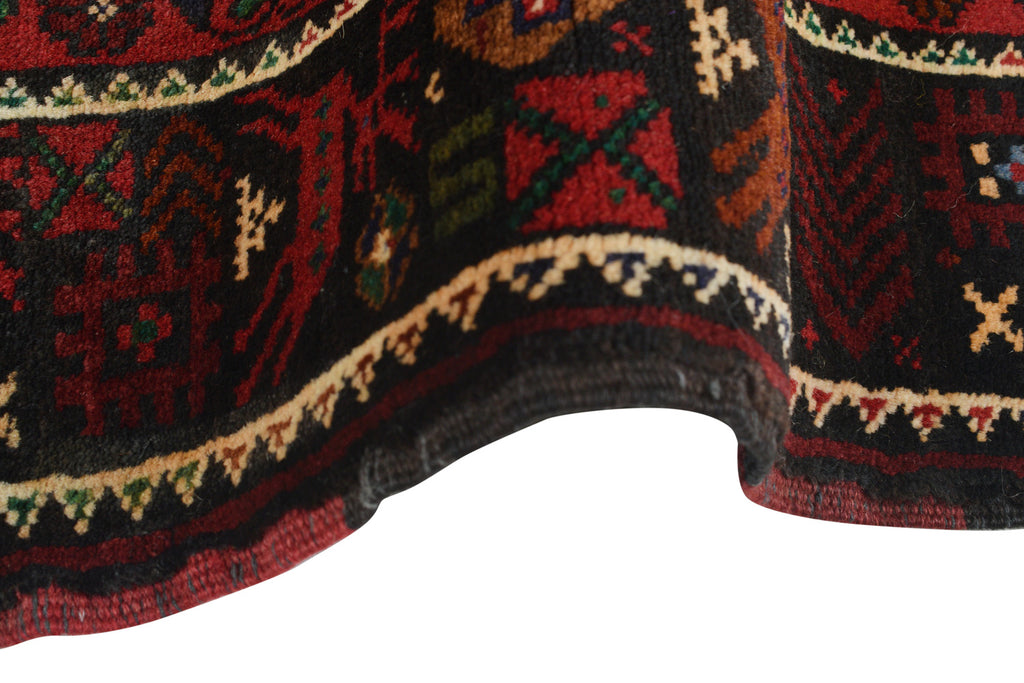 2.11 x 4.5 PICTORIAL primitive faces handmade Wool Rug #P1283