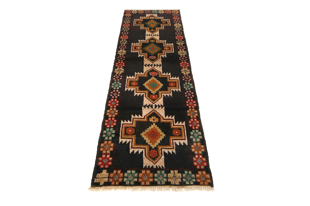 2.2 x 7.10 Narrow Runner, Afghan Handmade Wool Tribal Rug #P1290