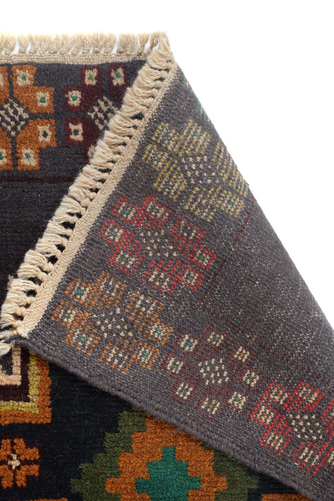 2.2 x 7.10 Narrow Runner, Afghan Handmade Wool Tribal Rug #P1290