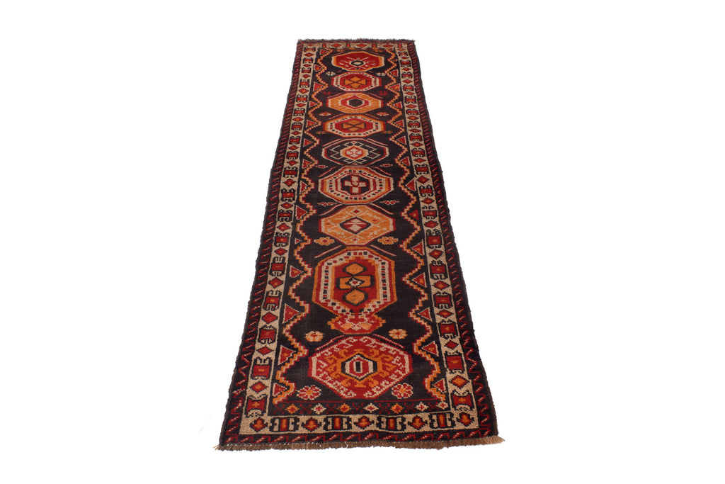 2.3 x 9.0 Afghan Handmade Wool Runner #P1295