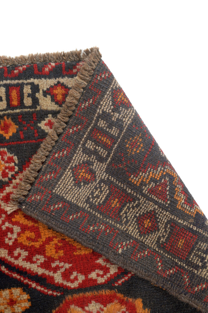 2.3 x 9.0 Afghan Handmade Wool Runner #P1295