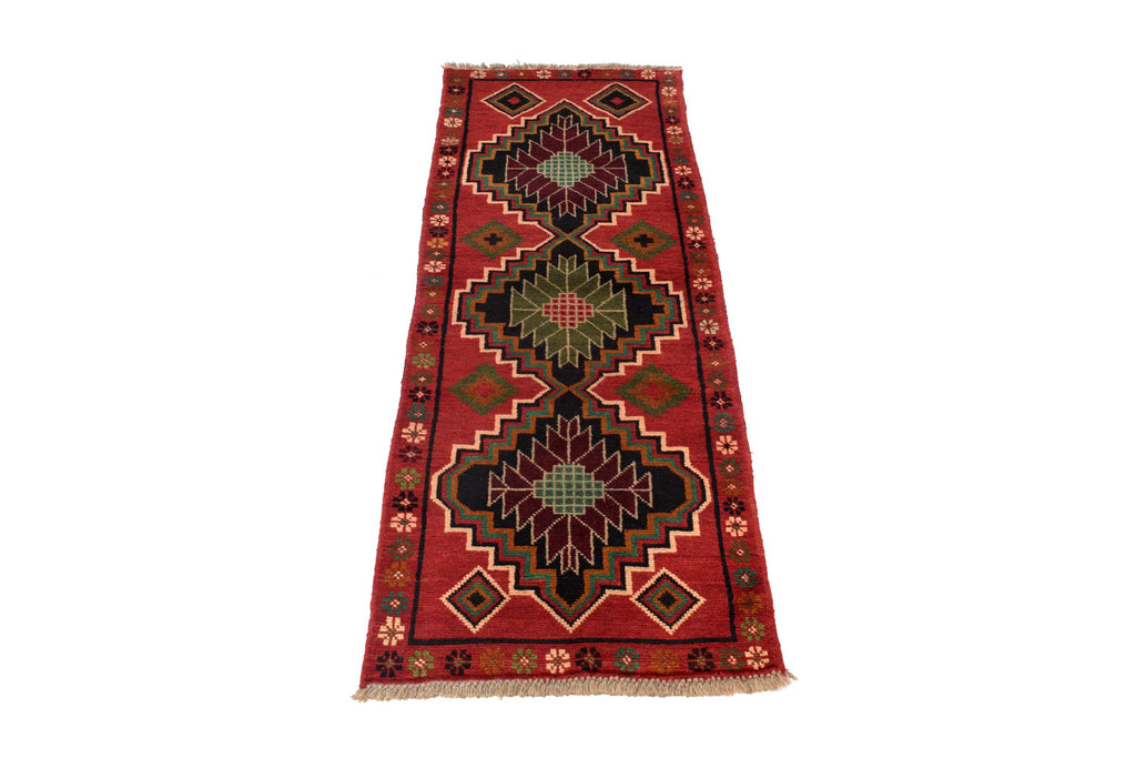 2.1 x 6.2 Short Narrow Runner Tribal Wool Handmade Afghan Carpet #P1300