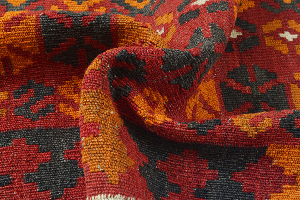 6.7 x 9.7 Flat Weave Afghan Kilim Wool Rug #P1422