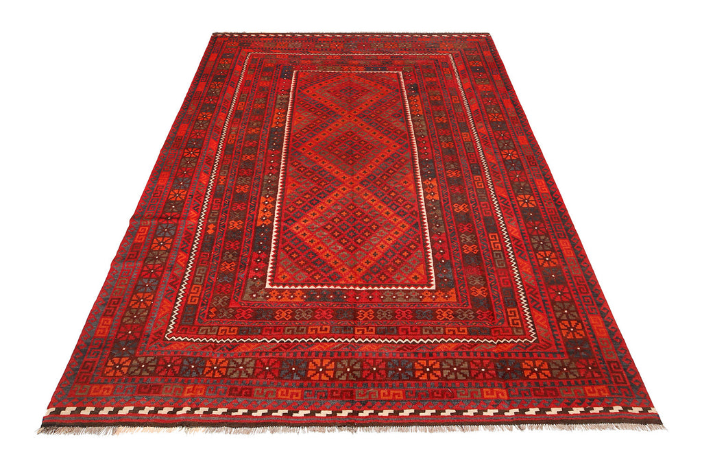 8.2 x 12.10 Afghan Old Flat Weave Kilim Wool Rug #P1425
