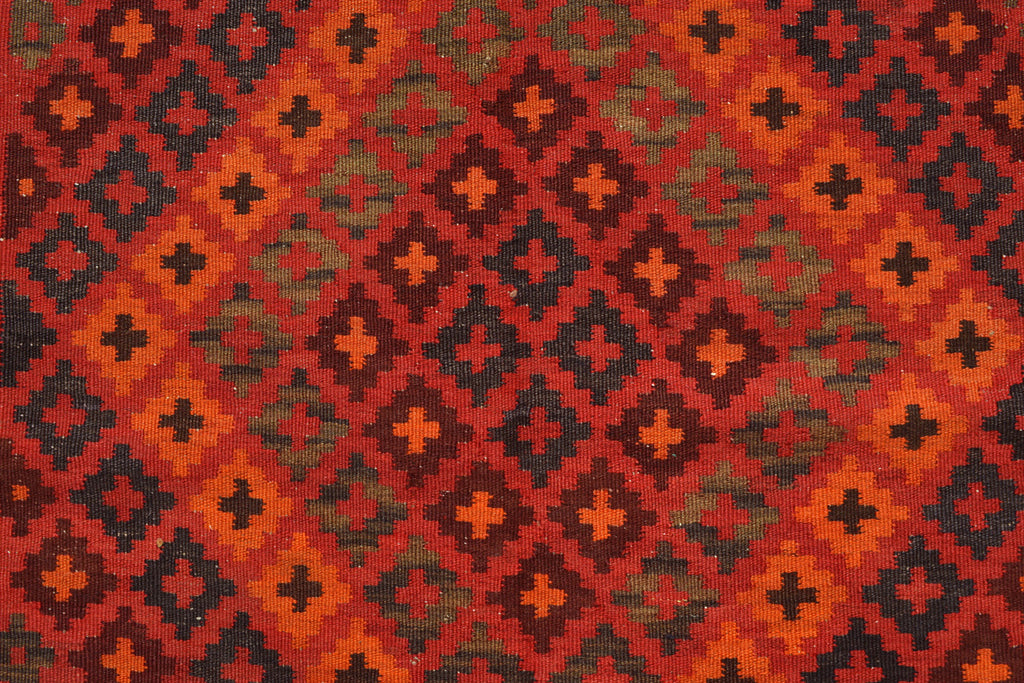 8.2 x 12.10 Afghan Old Flat Weave Kilim Wool Rug #P1425