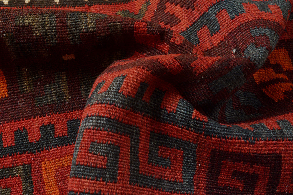 8.2 x 12.10 Afghan Old Flat Weave Kilim Wool Rug #P1425