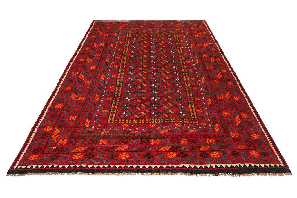 8.1 x 12.9 Handmade Afghanistan Wool Tribal Kilim Rug #P1432