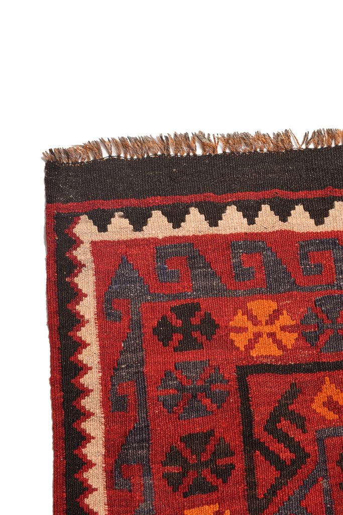 8.1 x 12.9 Handmade Afghanistan Wool Tribal Kilim Rug #P1432