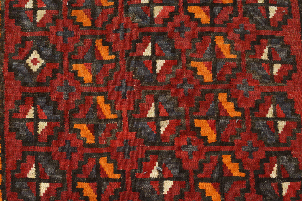 8.1 x 12.9 Handmade Afghanistan Wool Tribal Kilim Rug #P1432