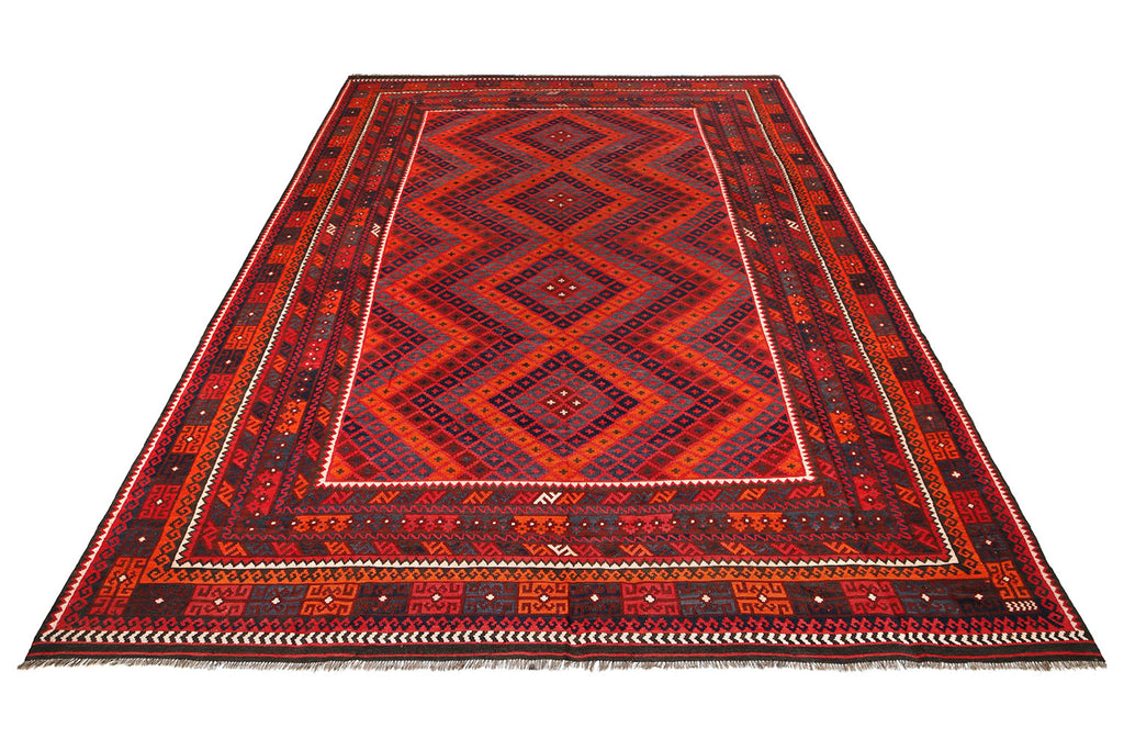 9.10 x 16.5 Oversize Afghan Handmade Wool Flat weave Kilim Rug #P1433