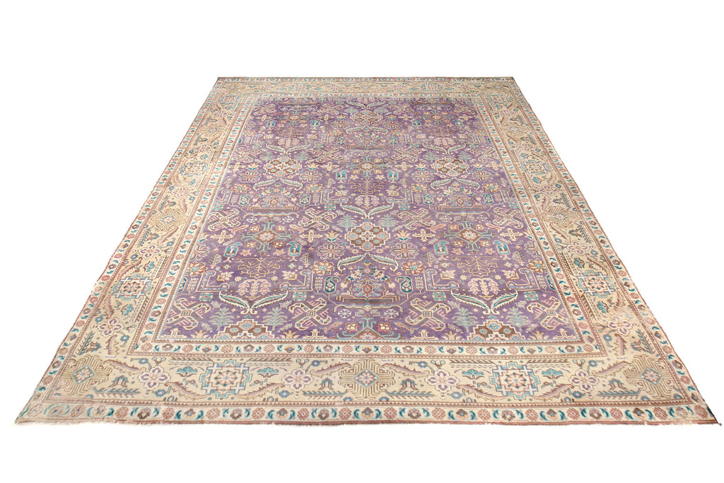 8.0 x 11.3 Purple Blue Persian Vintage Rug LOW PILE #P1439