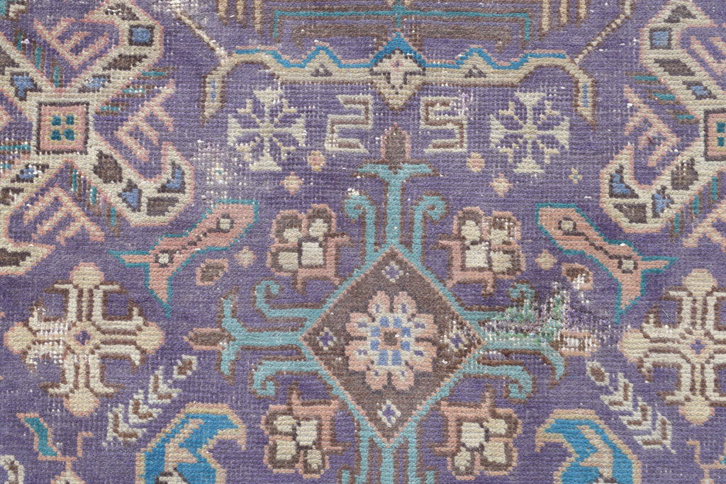 8.0 x 11.3 Purple Blue Persian Vintage Rug LOW PILE #P1439