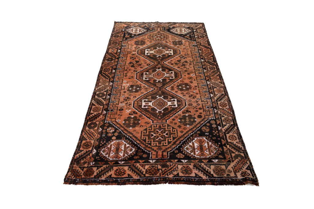 4.3 x 8 Vintage Persian Kordistan Rug LOW WOOL PILE #P1443