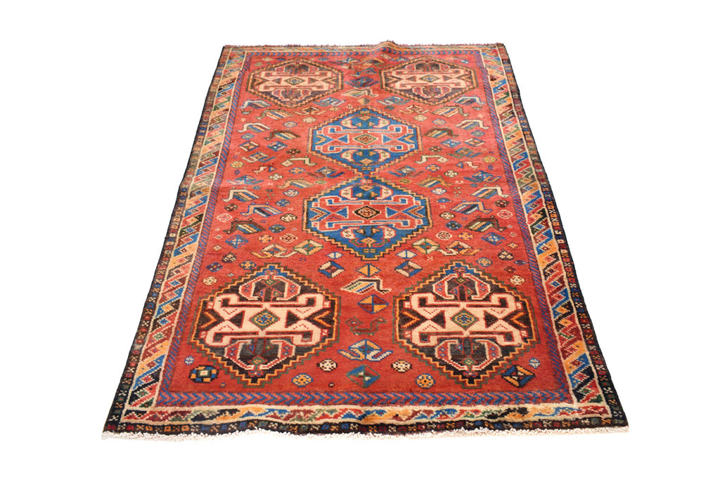 4.2 x 6.5 Semi-Antique Persian Tribal Rug #P1444