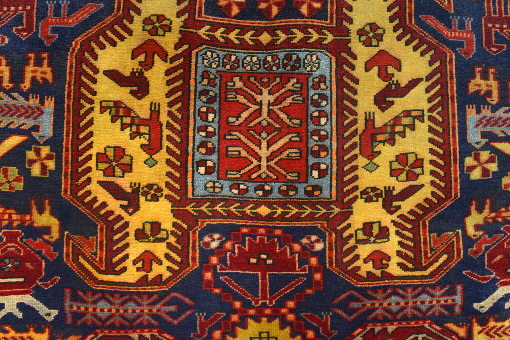 4 x 10 Wide Runner Persian Old Rug - Animal Motife #P1447