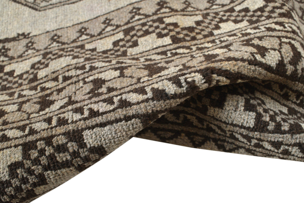 6.5 x 9.7 Authentic Turkman Bokara Wool Rug Hand-Knotted Afghan Capet NEUTRALS #P1473