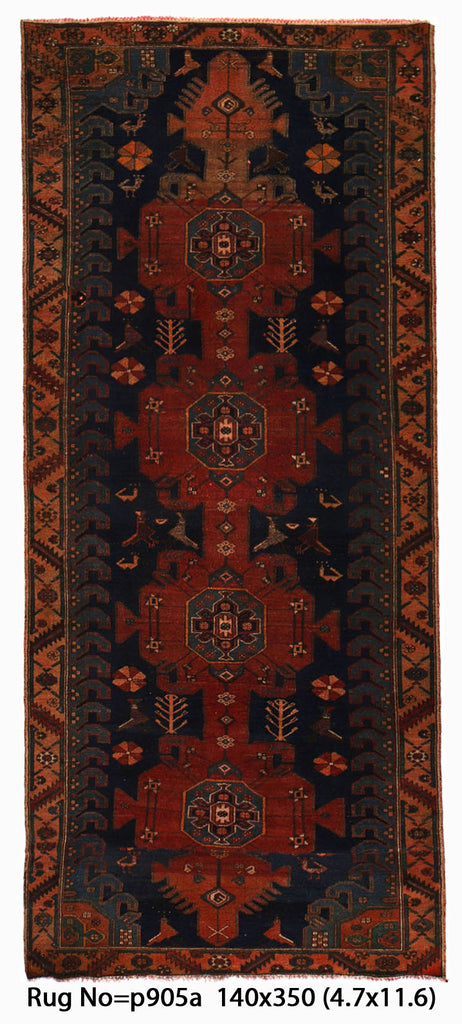 4.7 x 11.6 Semi-Antique Wide Runner Persian Sherazi Gallery Wide Runner Rug #P905