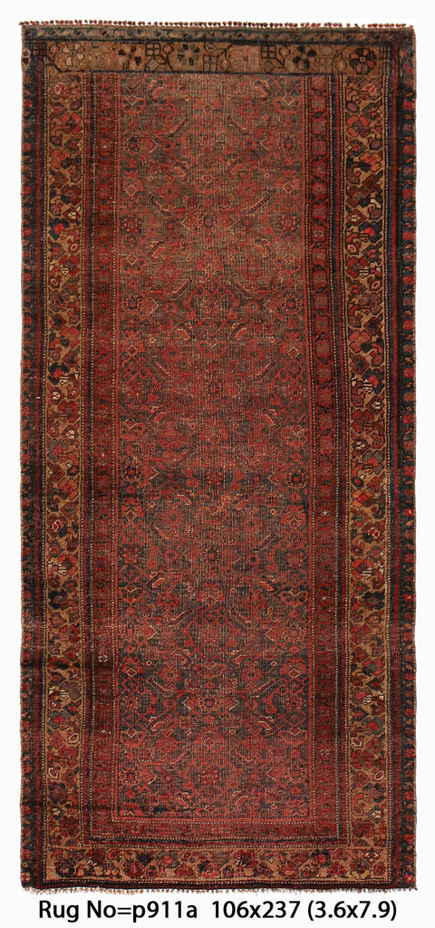 4' x 8' Handmade-Semi-Antique-Persian Field-Patterns-Shirazi-Runner-Rug.jpg