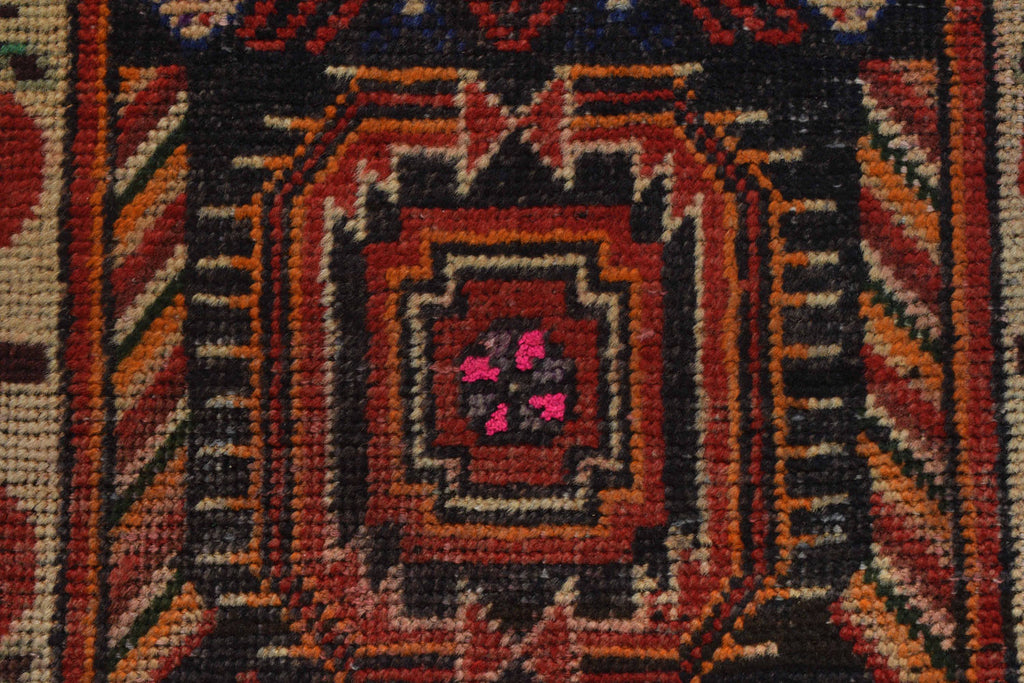 2 x 6.9 Runner Semi-Antique Persian Tribal Northwest Handmade Animal Rug #P916