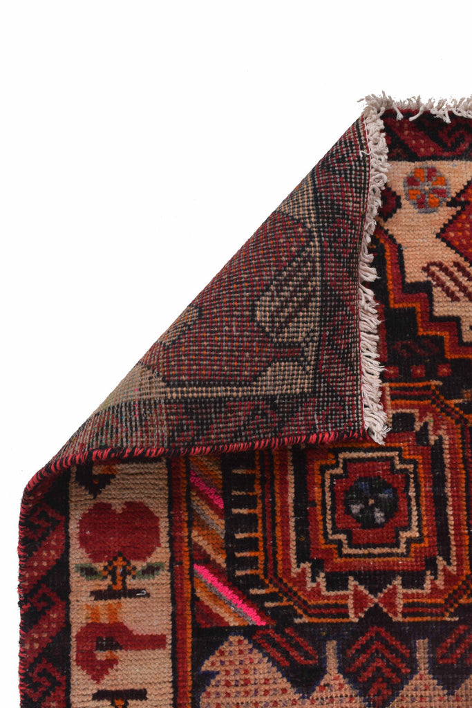 2 x 6.9 Runner Semi-Antique Persian Tribal Northwest Handmade Animal Rug #P916