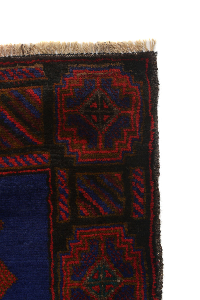 4.8 x 6.5 Afghan Tribal Wool Handmade Rug BLUE #P924