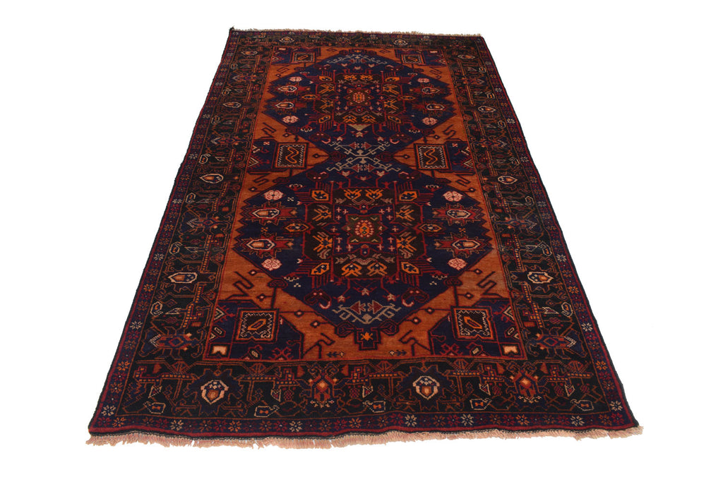 4'8" x 7'7" Floral Afghan Tribal Baluchi Rug #P926
