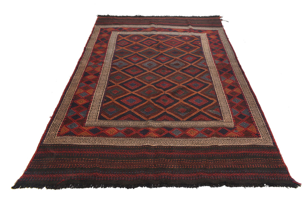 5.10 x 9 Tribal Rug Wool Handmade Afghan #P946