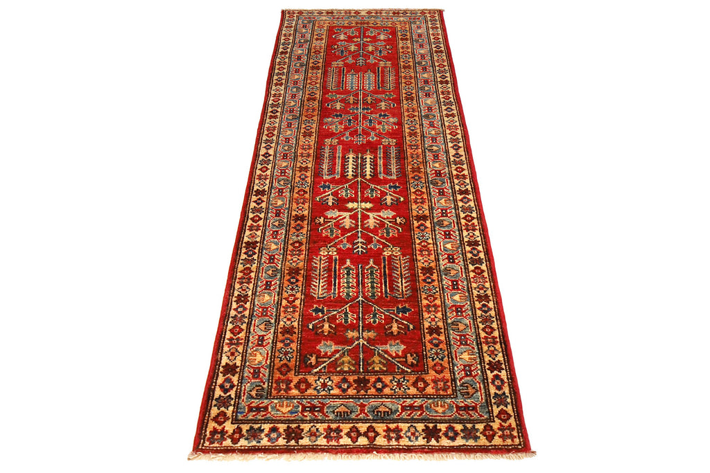 2.1 x 6 Super Kazak Rug Handmade Soft Silky Fine Wool #P952