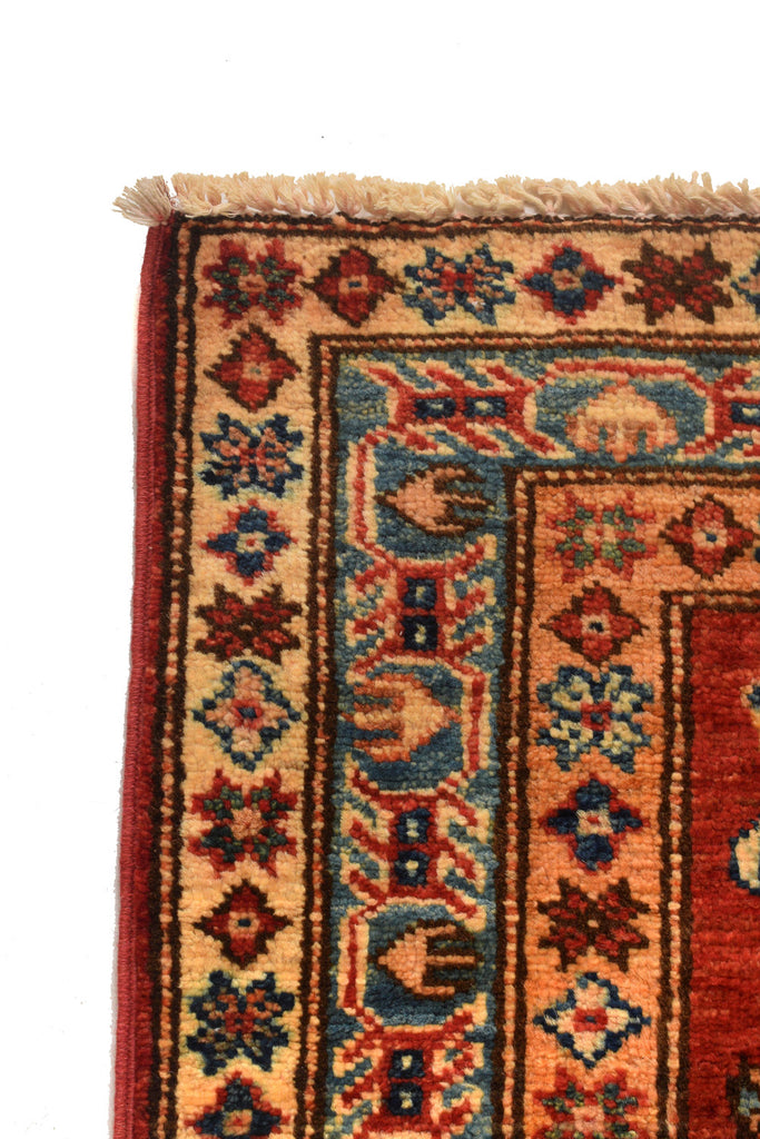 2.1 x 6 Super Kazak Rug Handmade Soft Silky Fine Wool #P952
