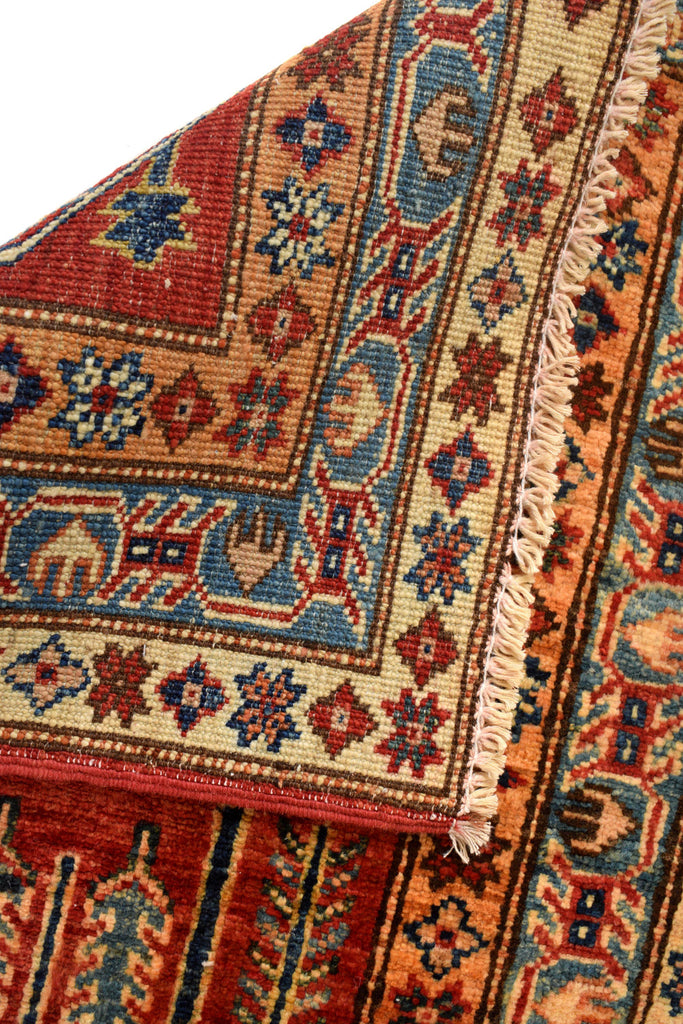 2.1 x 6 Super Kazak Rug Handmade Soft Silky Fine Wool #P952