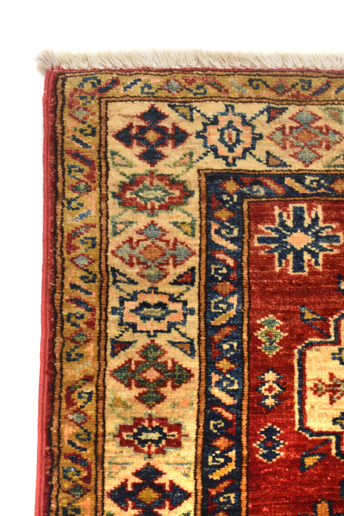 2.7 x 6.4 Quality Super Kazak Runner Handmade Soft Silky Fine Wool #P954