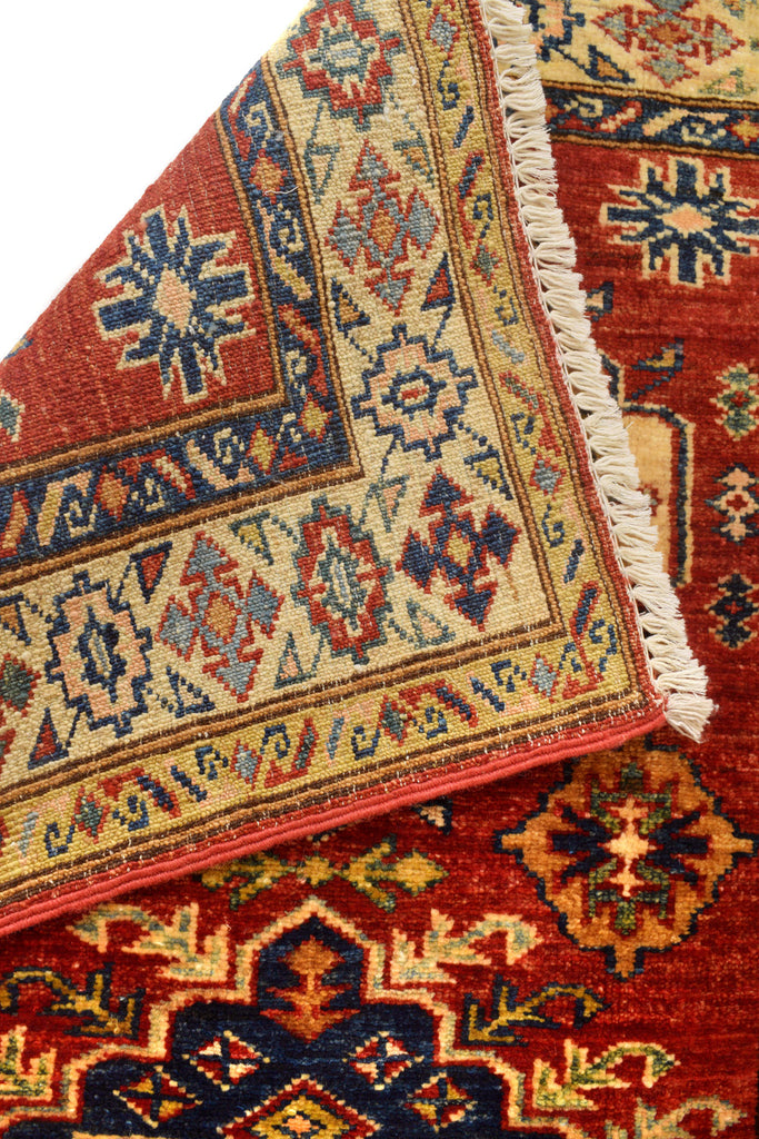 2.7 x 6.4 Quality Super Kazak Runner Handmade Soft Silky Fine Wool #P954