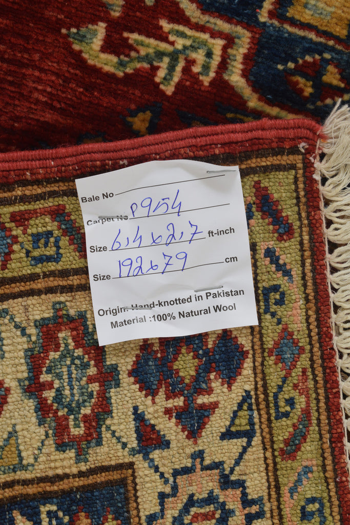 2.7 x 6.4 Quality Super Kazak Runner Handmade Soft Silky Fine Wool #P954