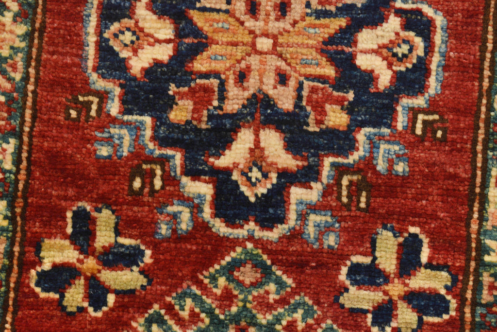 2.6 x 7.2 Quality Super Kazak Runner Handmade Soft Silky Fine Wool #P955