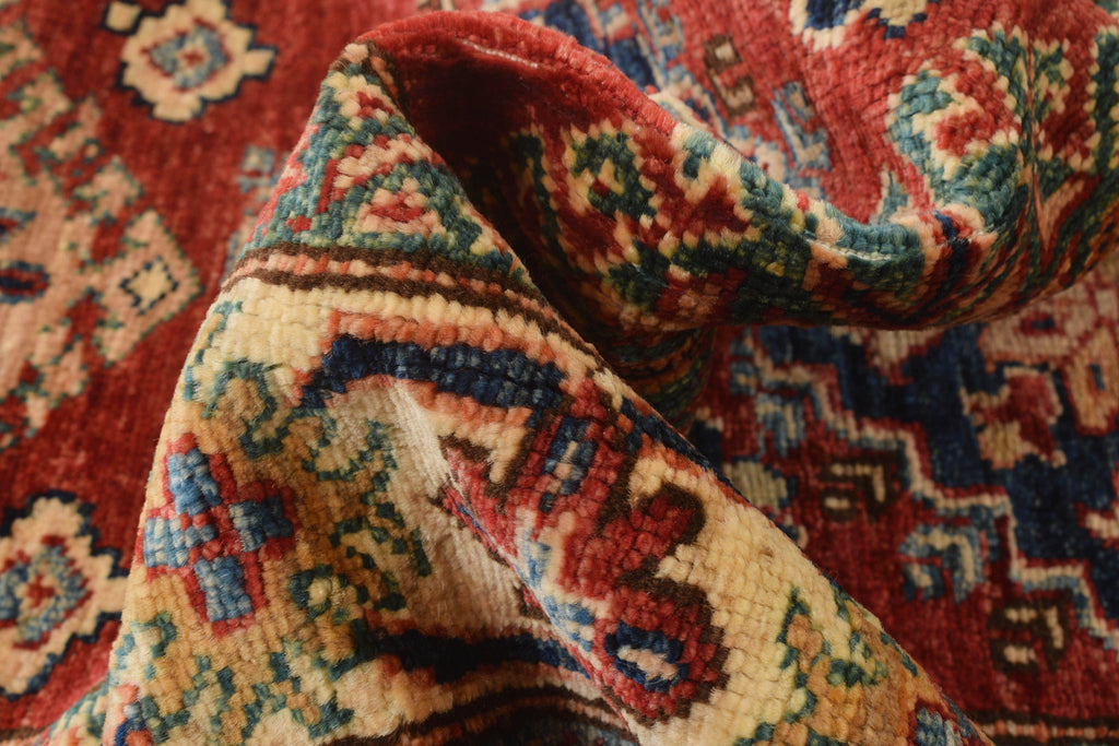 2.6 x 7.2 Quality Super Kazak Runner Handmade Soft Silky Fine Wool #P955