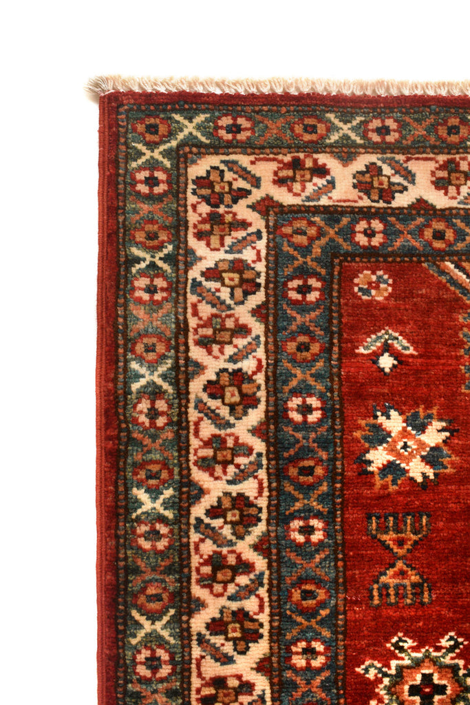 2.7 x 7 Handmade Super Kazak Runner Soft Silky Fine Wool #P956