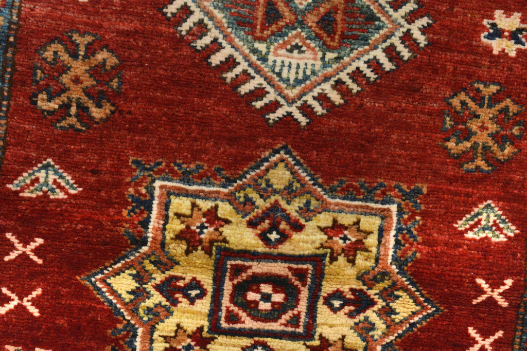 2.7 x 7 Handmade Super Kazak Runner Soft Silky Fine Wool #P956