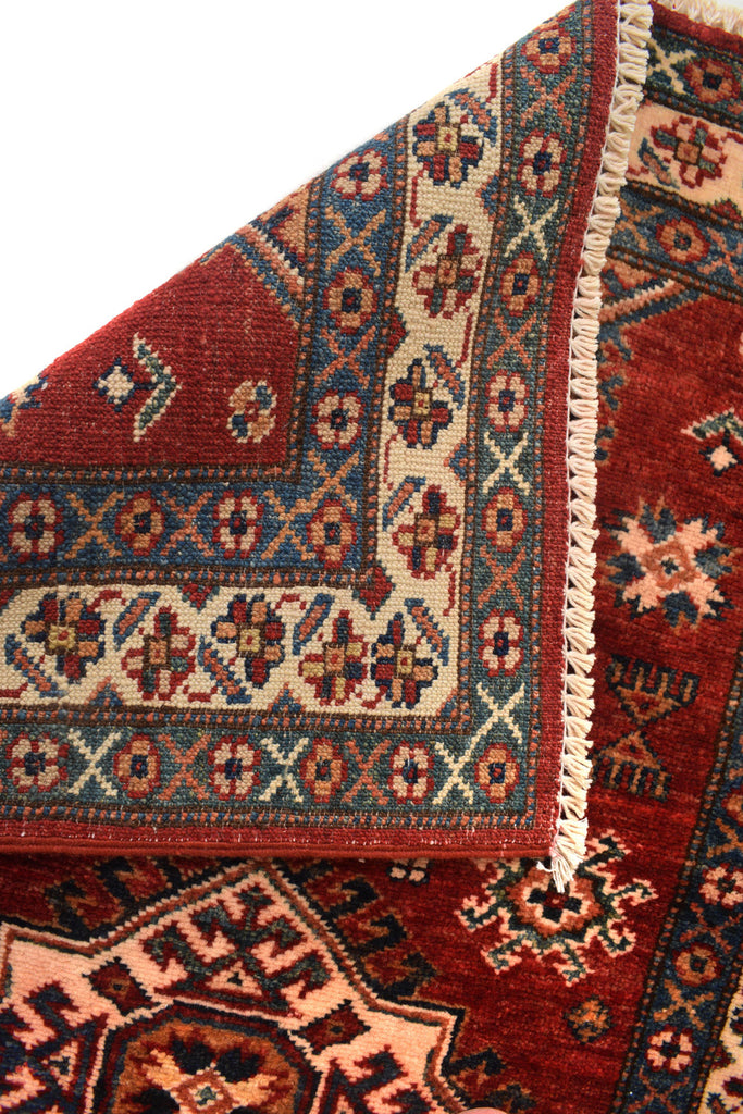 2.7 x 7 Handmade Super Kazak Runner Soft Silky Fine Wool #P956