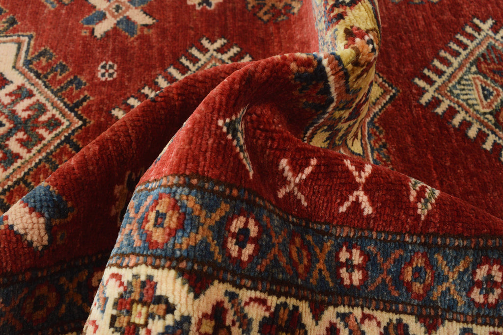 2.7 x 7 Handmade Super Kazak Runner Soft Silky Fine Wool #P956