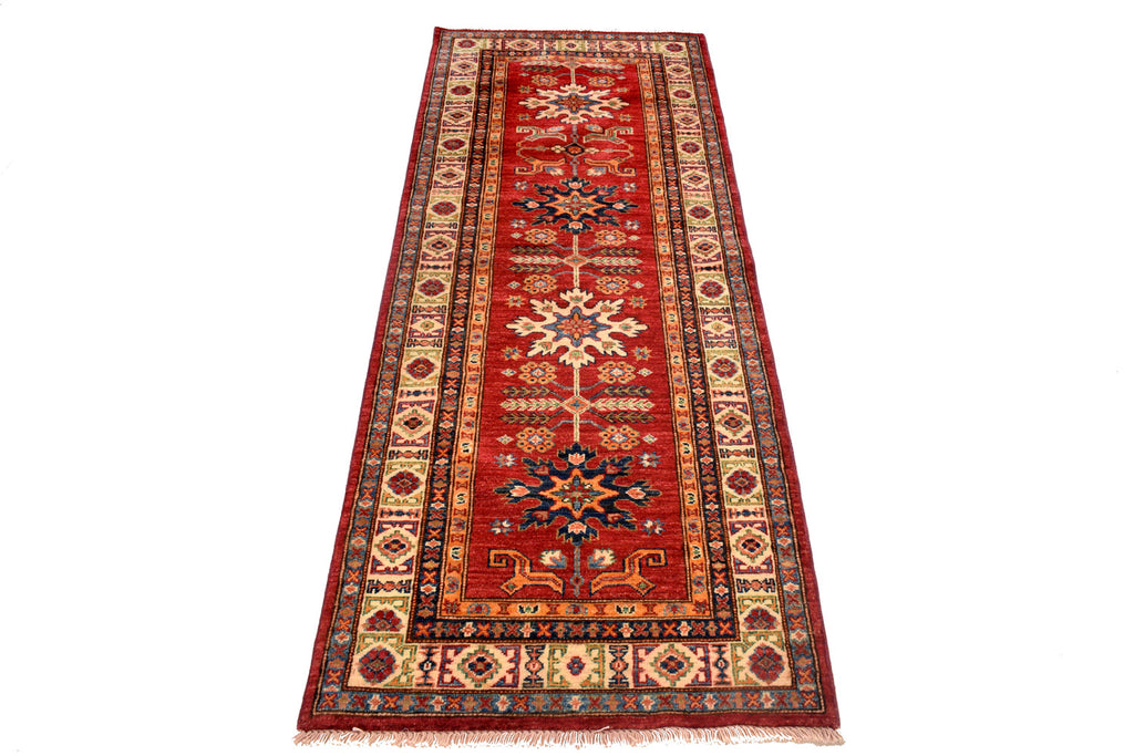 2.8 x 7 Quality Super Kazak Runner Handmade Soft Silky Fine Wool #P958