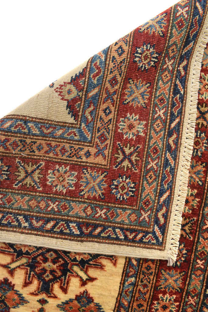 2.7 x 7 Quality Super Kazak Runner Handmade Soft Silky Finer Wool IVORY #P959