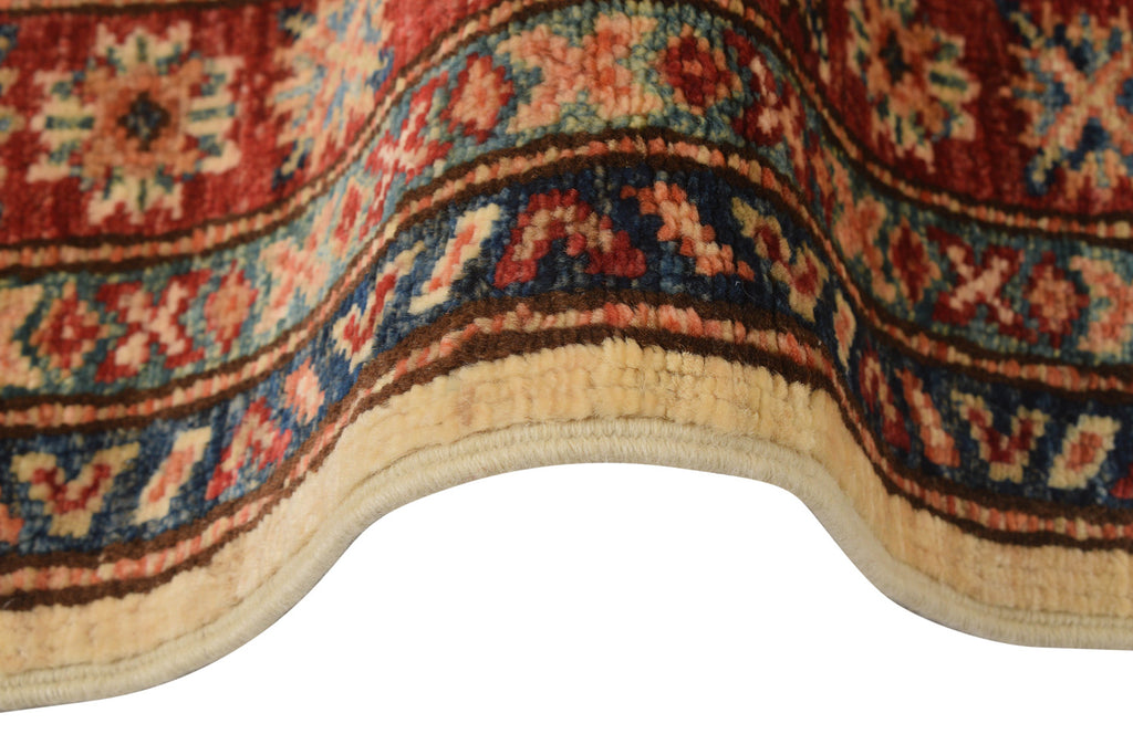 2.7 x 7 Quality Super Kazak Runner Handmade Soft Silky Finer Wool IVORY #P959