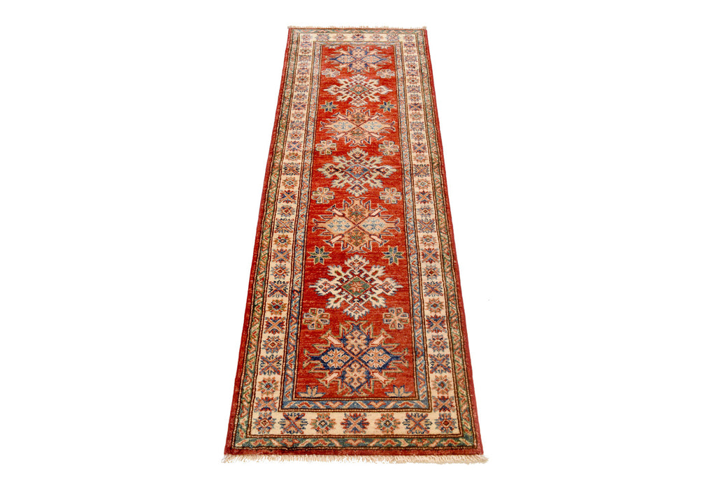 2 x 6 Quality Super Kazak Runner Handmade Soft Silky Fine Wool #P961