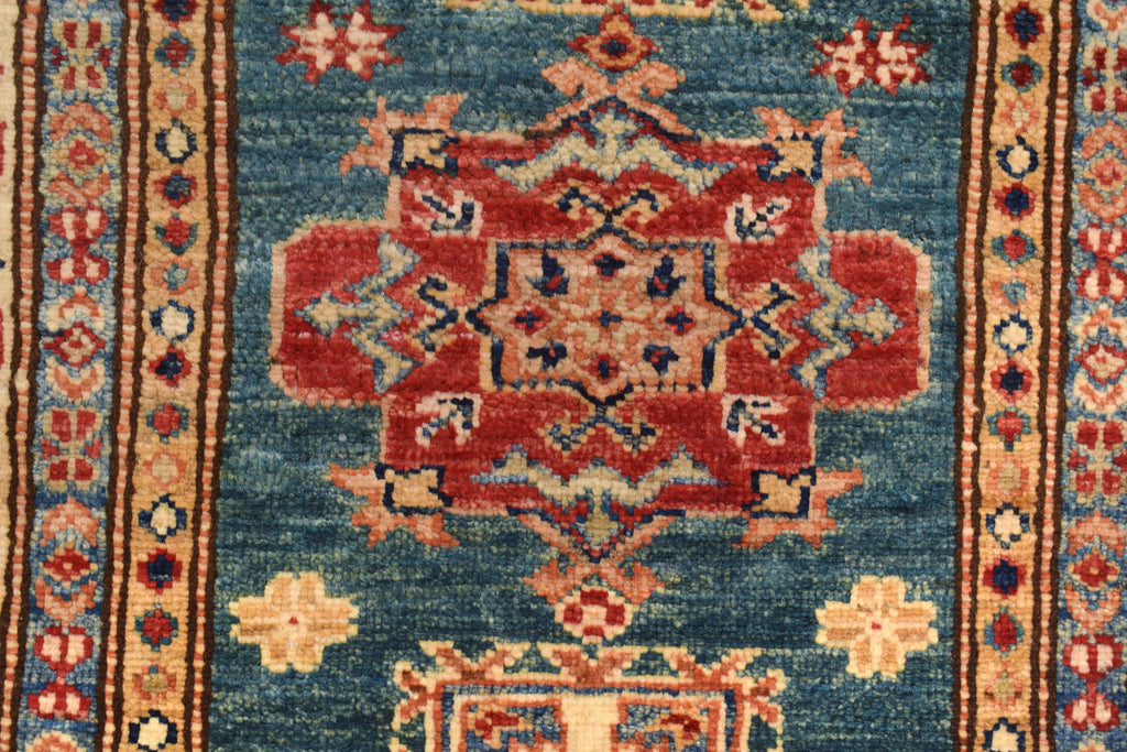 2.6 x 6.8 Runner (2.6x6.8) Handmade Super Kazak Quality Silky Wool Rug #P973