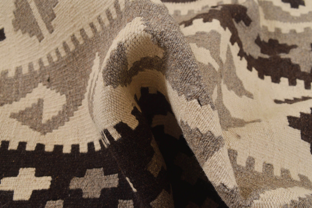 9.1 x 12.6 Modern Handmade Flat-Weave Kilim Rug #P980